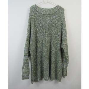 Ava & Viv 4X Women’s Heather Green Blue Knit Sweater Plus Size Pullover Casual